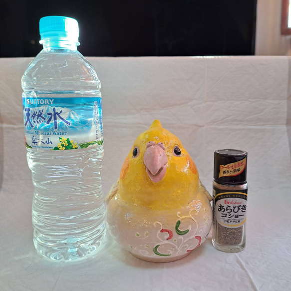 オカメインコ　小鳥ポット　オカメポット　ちゃんと使えないポット　300ml　花入れ　インテリア　陶器　H866 15枚目の画像