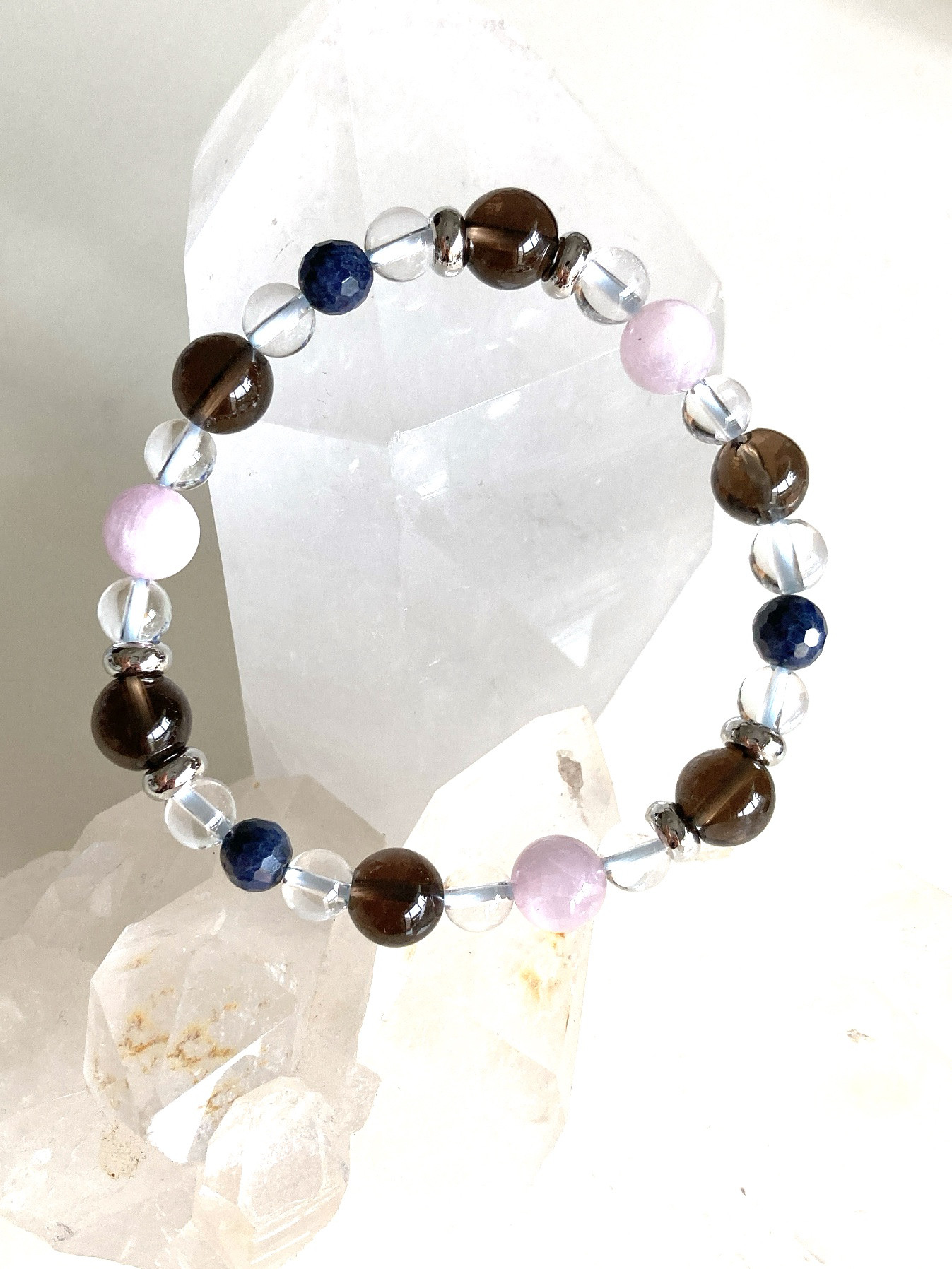 【慈愛と自己成長♪９月誕生石】1点もの♪レディースサイズ六芒星天然石ブレスレット♪送料無料♪