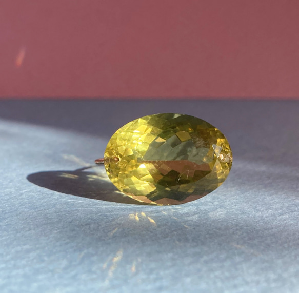 Prana candy gem ✴︎最高ランク超大粒レモンクォーツ✴︎k14gfリング　約13.5号 1枚目の画像