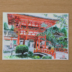 A4サイズ「京都　上賀茂神社」　京の水彩画工房　 1枚目の画像