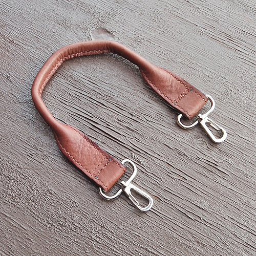 ナスカン付きバッグ持ち手 男女兼用 シンプル 本革 ヌメ革 サドル