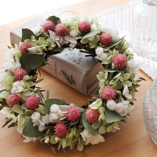 センニチコウのナチュラルリース リース juneberry 通販 17267986