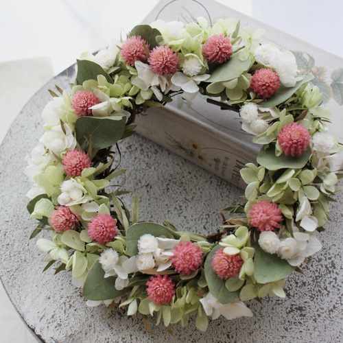 センニチコウのナチュラルリース リース juneberry 通販 17267986