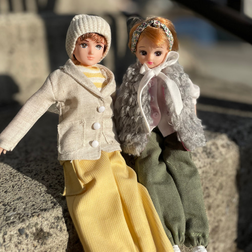 L2402 リカちゃん ブライス ハンドメイド 服 ファージレ ボウタイ