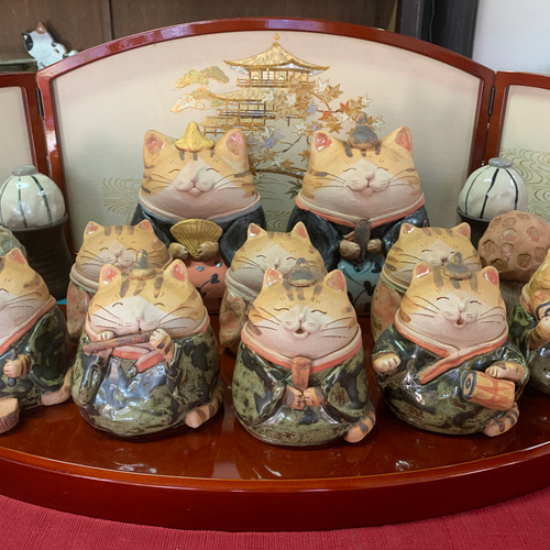 山田知代子 猫雛揃い 6号【送料込み】 ひな人形・雛飾り ほたる子 通販