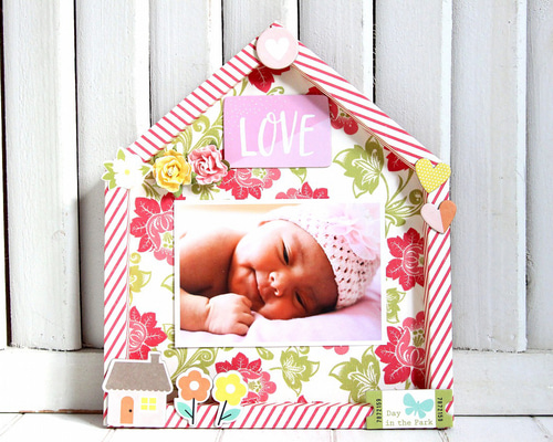 ハウス型ペーパーフレーム「LOVE」 フォトフレーム・写真立て mami913