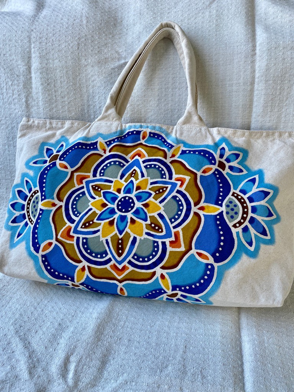 紅型筒引き染めトートバッグ hana mandala① トートバッグ 紅型