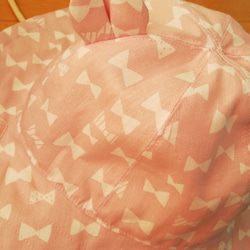 ベビー＆キッズクマ耳帽子帽子♥ピンクリボン♥4サイズ46～52cm 8枚目の画像