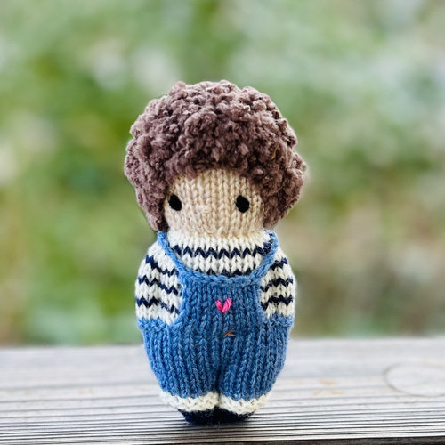 アフロの男の子 あみぐるみ ぼうぐるみ スウェーデン編み人形