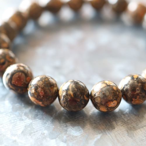 独創的なヒョウ柄☆…☆レオパードスキンジャスパー：10ミリ☆…☆天然石