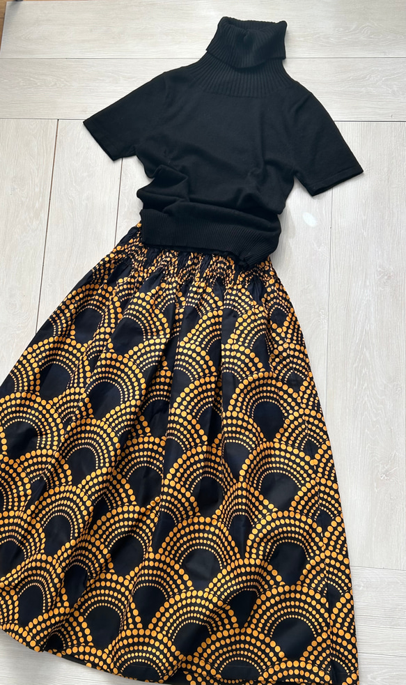 【受注製作】アフリカン　ふんわり　はきやすい　ロングスカート 2枚目の画像