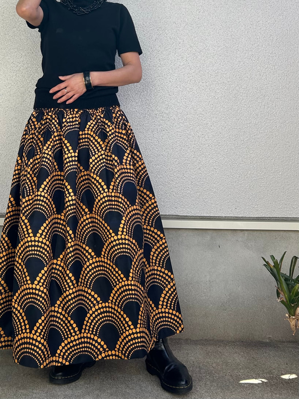 【受注製作】アフリカン　ふんわり　はきやすい　ロングスカート 5枚目の画像