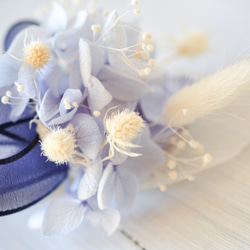 ＜プリザーブドフラワー＞ブルー紫陽花とかすみ草の2wayブーケコサージュ　ハレの日（卒業・卒園・入学・入園） 3枚目の画像