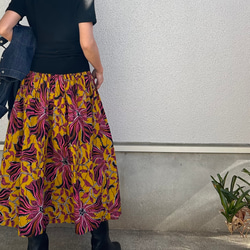 【受注製作】アフリカン綿プリント　腰シャリング　ロング　スカート 9枚目の画像
