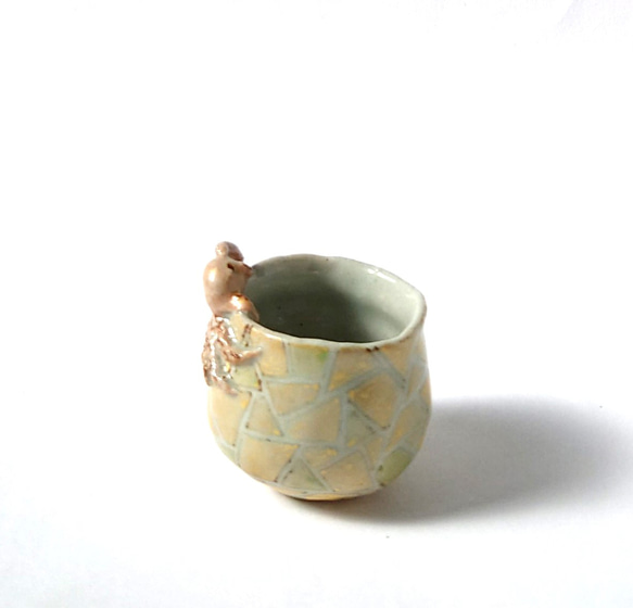 タコさんがユーモラスなうつわ　　金彩　タコつぼつぼ　　　陶器 3枚目の画像