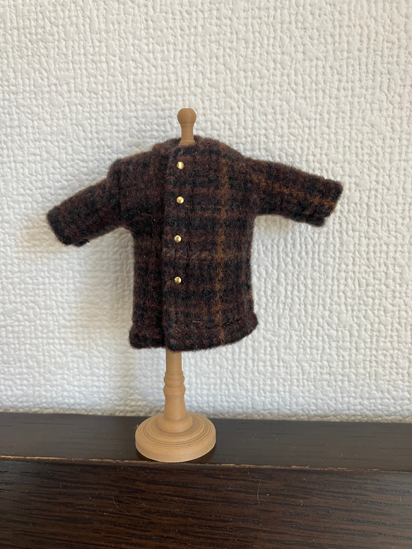 オビツ11  woolのコート　brown 2枚目の画像