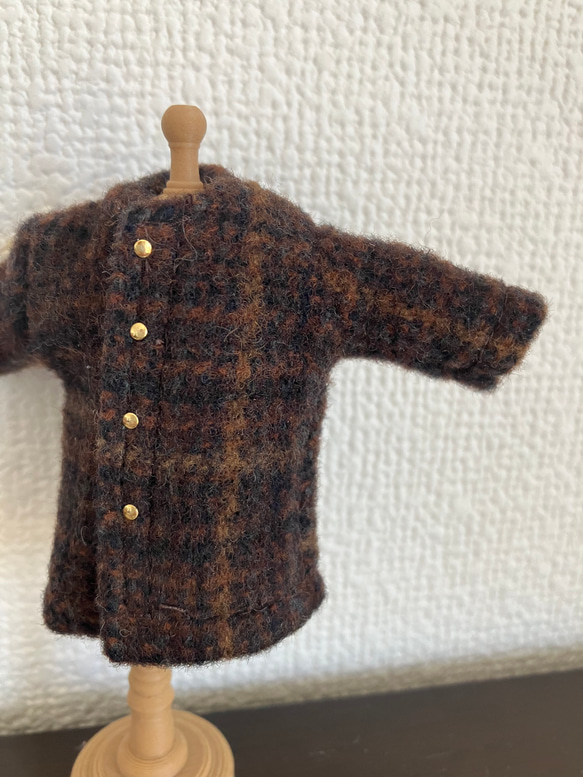 オビツ11  woolのコート　brown 5枚目の画像