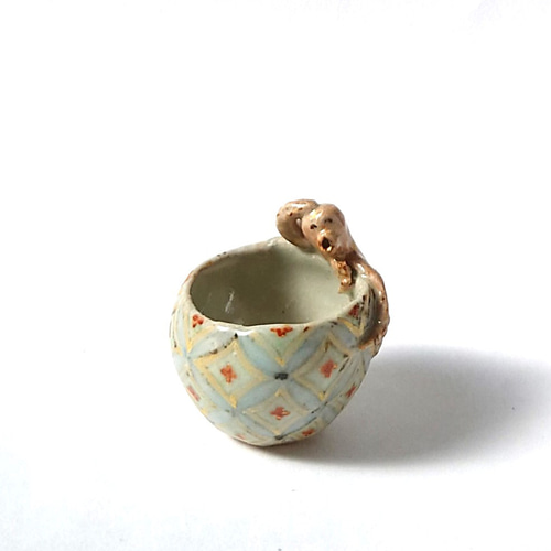 タコ柄　壺 タコさんがユーモラスなうつわ 花七宝 タコつぼつぼ 陶器 お椀・ボウル