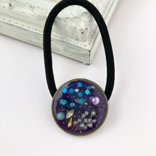 宇宙レジンヘアゴム♡ガラスと神秘的な紫の世界 ヘアゴム unTree