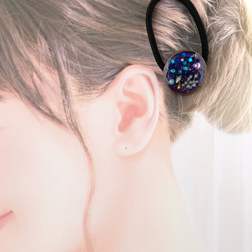 新作☆レジンヘアゴム　紫色の宝石 新作☆レジンヘアゴム 紫色の宝石