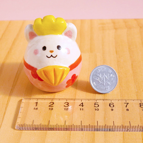 陶器]たまご型猫のおひなさま[白猫 ひなまつり] その他置物