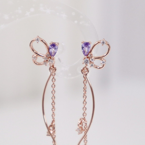 イヤリング/ニュアンス】華奢 ギフト ビジュー ピンクゴールド 揺れる