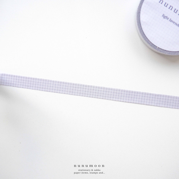 nunumoon original　7mmチェックマスキングテープ　light lavender　11040 1枚目の画像