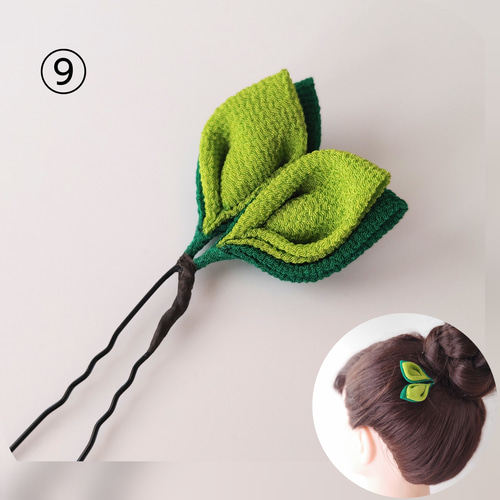 つまみ細工 髪飾り ヘアクリップをUピンに変更 つまみ細工 髪飾り ヘアクリップをUピンに変更