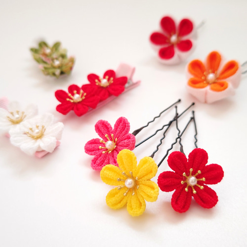 つまみ細工 下がりつき お花 ベビーヘアクリップ ヘアピン ヘアゴム 髪飾り つまみ細工 下がりつき お花 ベビーヘアクリップ ヘアピン ヘアゴム 髪飾り