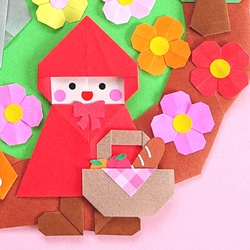 折り紙リース ✼ 赤ずきんちゃん 2枚目の画像