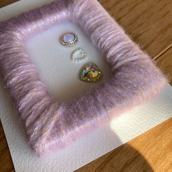 みことば入れます✨毛糸とキラキラなミニカード立て　ピンク 5枚目の画像