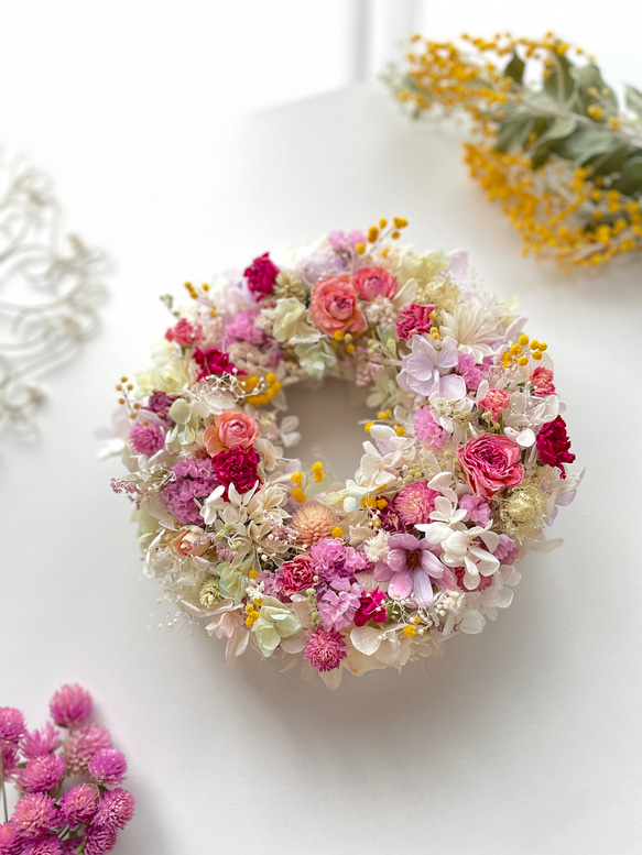 春色リース✿ナチュラル✿ドライフラワー◇受注制作◇ ドライフラワー  