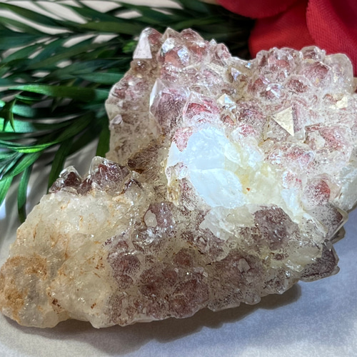 ファントム✿*:・ストロベリー クォーツ ファイヤー クラスター 原石