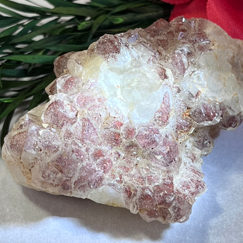 ファントム✿*:・ストロベリー クォーツ ファイヤー クラスター 原石