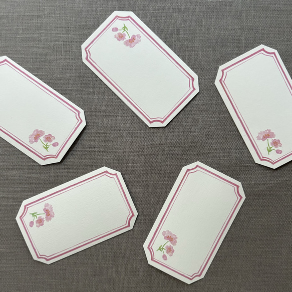 message card〈桜色の花〉5枚組 5枚目の画像