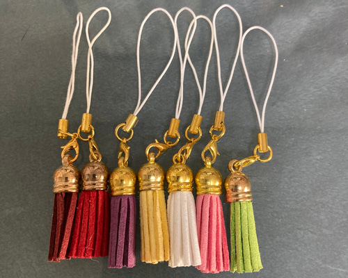 ハンドメイド タッセルストラップ 緑と黄色　101102 ストラップにタッセル 全5色 10本 tassel78 : GreenRoseネット