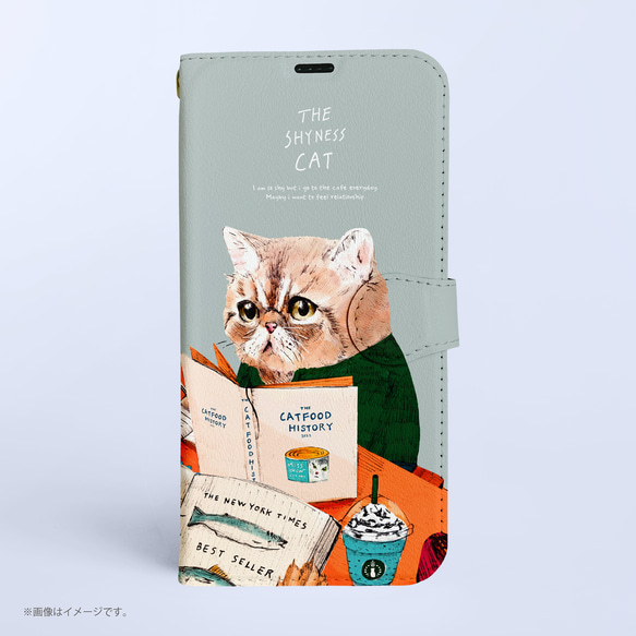 Original手帳型iPhoneケース「ネコ見知りのネコ」 iPhoneケース