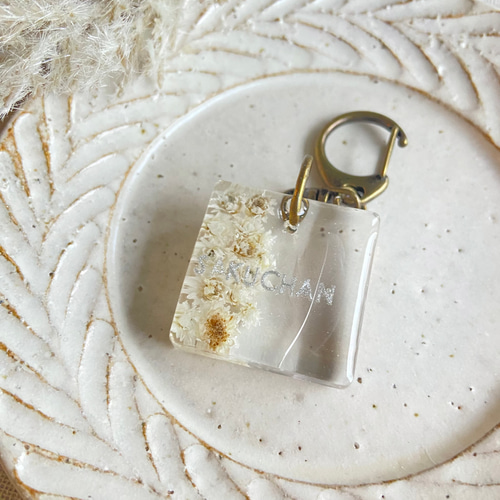 うちの子素材】『花』名入れ可 ペットの毛・ヒゲ・羽・爪・乳歯・遺骨