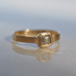 【K10】Natural Diamond ring  Square　ナチュラルダイヤモンド リング 6枚目の画像