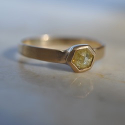 【K10】Natural Diamond ring  hexagon　ナチュラルダイヤモンド リング 3枚目の画像