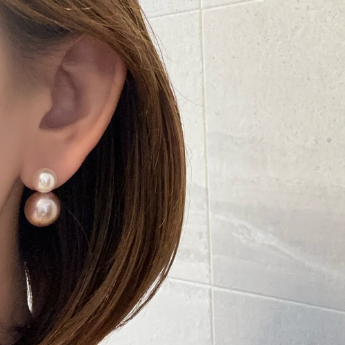 素敵✨天然あこやパール&ダイヤモンドバーピアス 素敵✨天然あこやパール&ダイヤモンドバーピアス