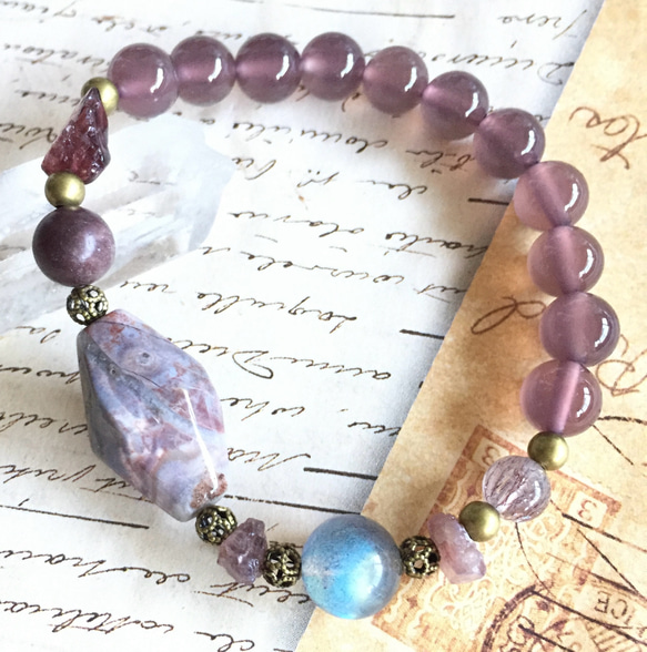 ミラクルを引き寄せるパワー❣️❣️ 超ハイグレード　ラブラドライト　ブレスレット セイクリッドセブン・オニキス・ラブラドライト ブレスレット