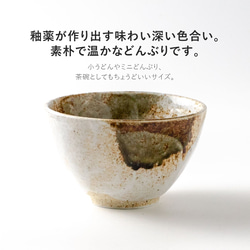 雪志野 135手捻姫丼 日本製 美濃焼 陶器 食器 電子レンジ、食洗器　使用可能 日本製 Made in Japan 2枚目の画像