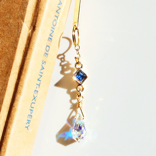 雫*スワロフスキーブックマーカー：ゴールドカラー（しおり） しおり