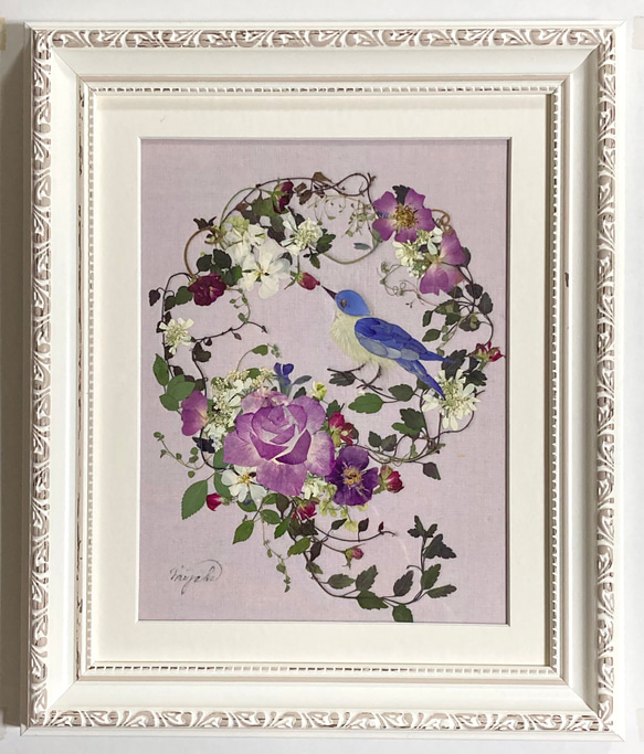 クリスマスリース 押し花 額 絵 - JUNKO-KIMURA'S GALLERY