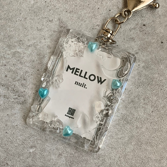 証明写真サイズ】韓国 硬質ケース キーホルダー/緑/グリーン/透明