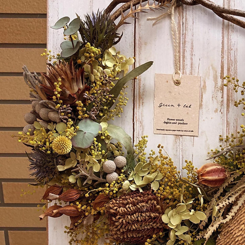 専用＊ネイティブフラワー3種とミモザのドライフラワーリース 専用＊ネイティブフラワー3種とミモザのドライフラワーリース