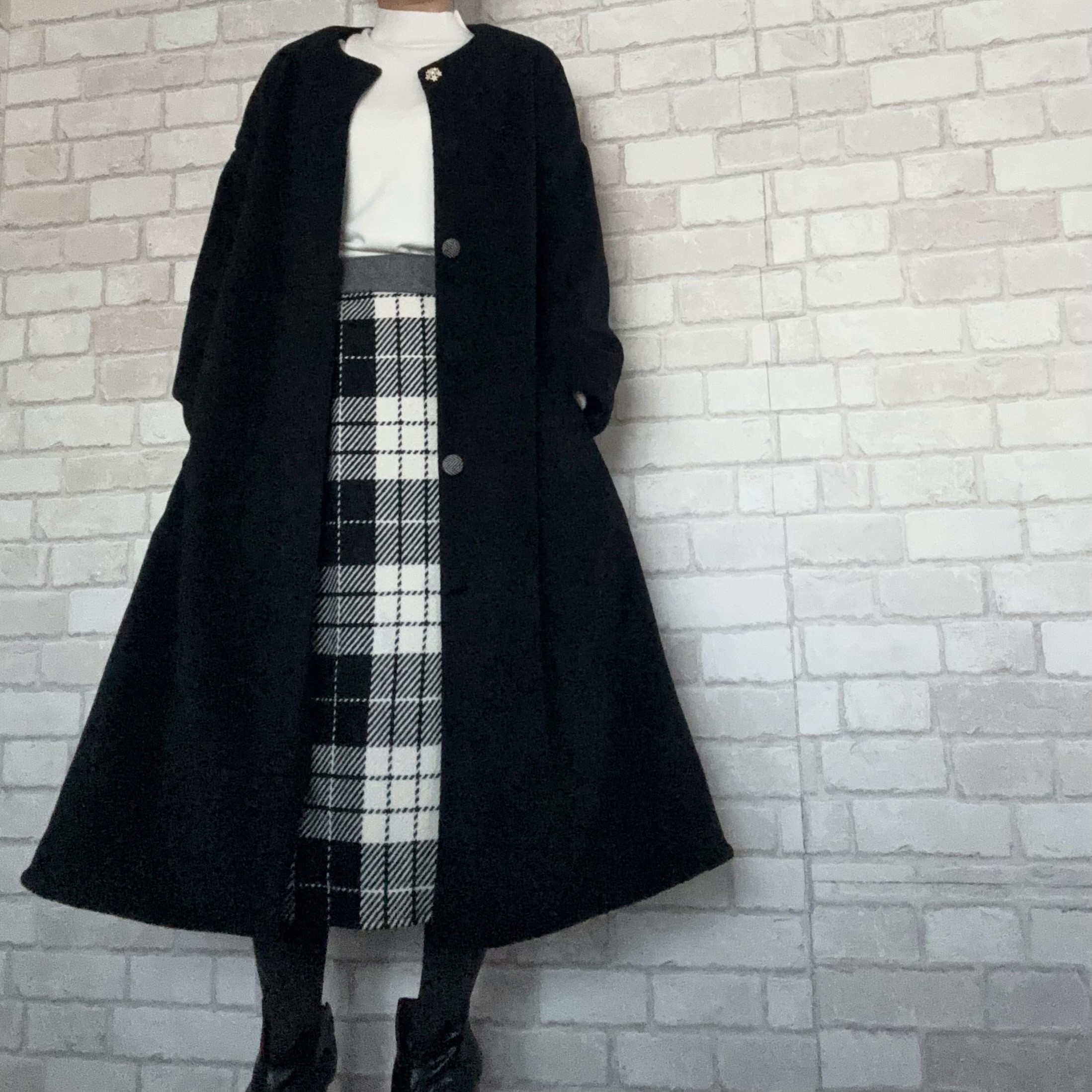 【受注制作】■上質メルトンフリース■■ノーカラーコート...(ブラック)