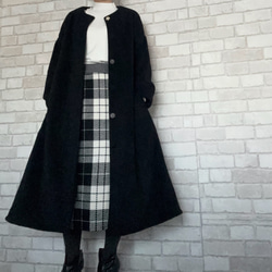【junhashimoto】ワインレッド ウール フード付きコート HOODED WRAP DOWN COAT - たっぷり暖かく驚くほど軽量