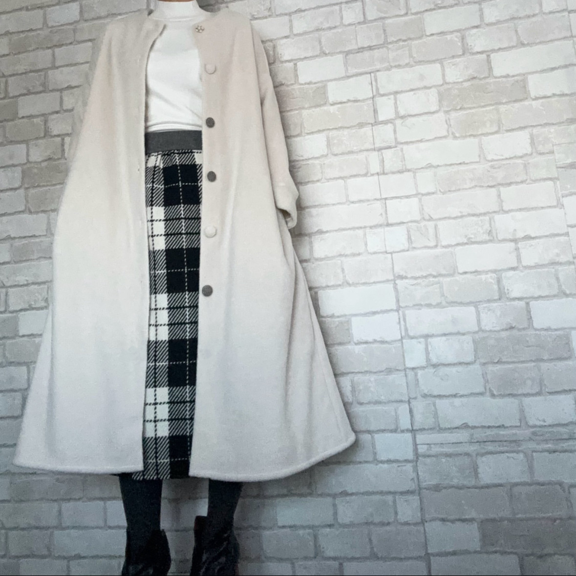 【受注制作】■上質メルトンフリース■■ノーカラーコート...(生成り)